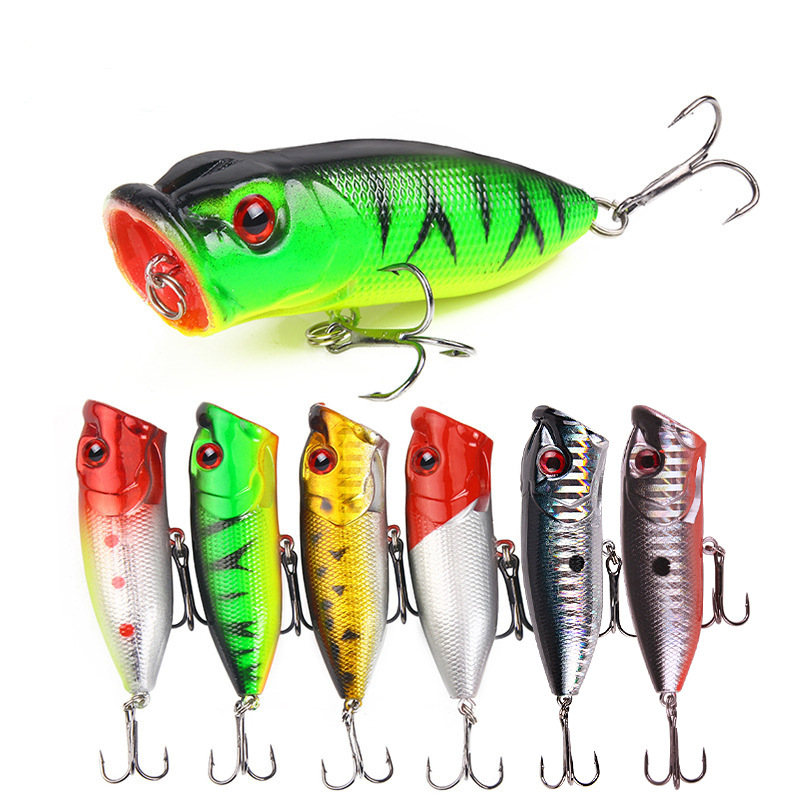 Fishing Lure Popper - 6Pcs Topwater Popper Lures 3D Eyes