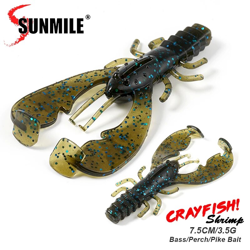 Fishing Lure Accessories - SUNMILE 6pieces Fishing Lures Crayfish Shrimp
